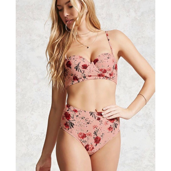 high waisted bathing suit forever 21